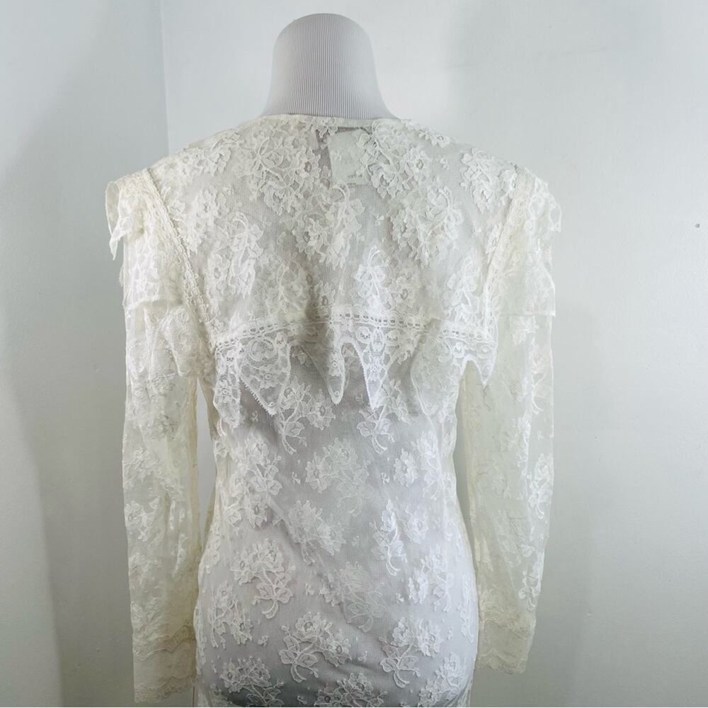NWT Jessica McClintock 80 90s Lace Wedding Long Sleeve Dress 8 Deadstock Vintage - Picture 12 of 14